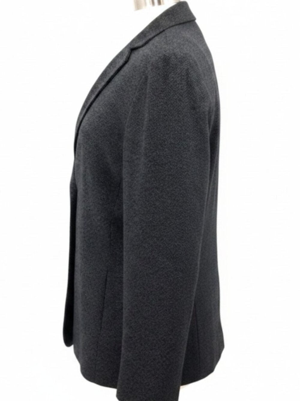 Tahari Grey One Button Herringbone Blazer - Picture 5 of 13